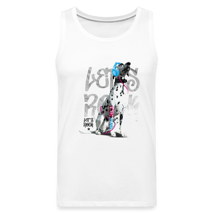LiNBW. Männer Tank-Top Dalmatiner Let's Rock - Weiß