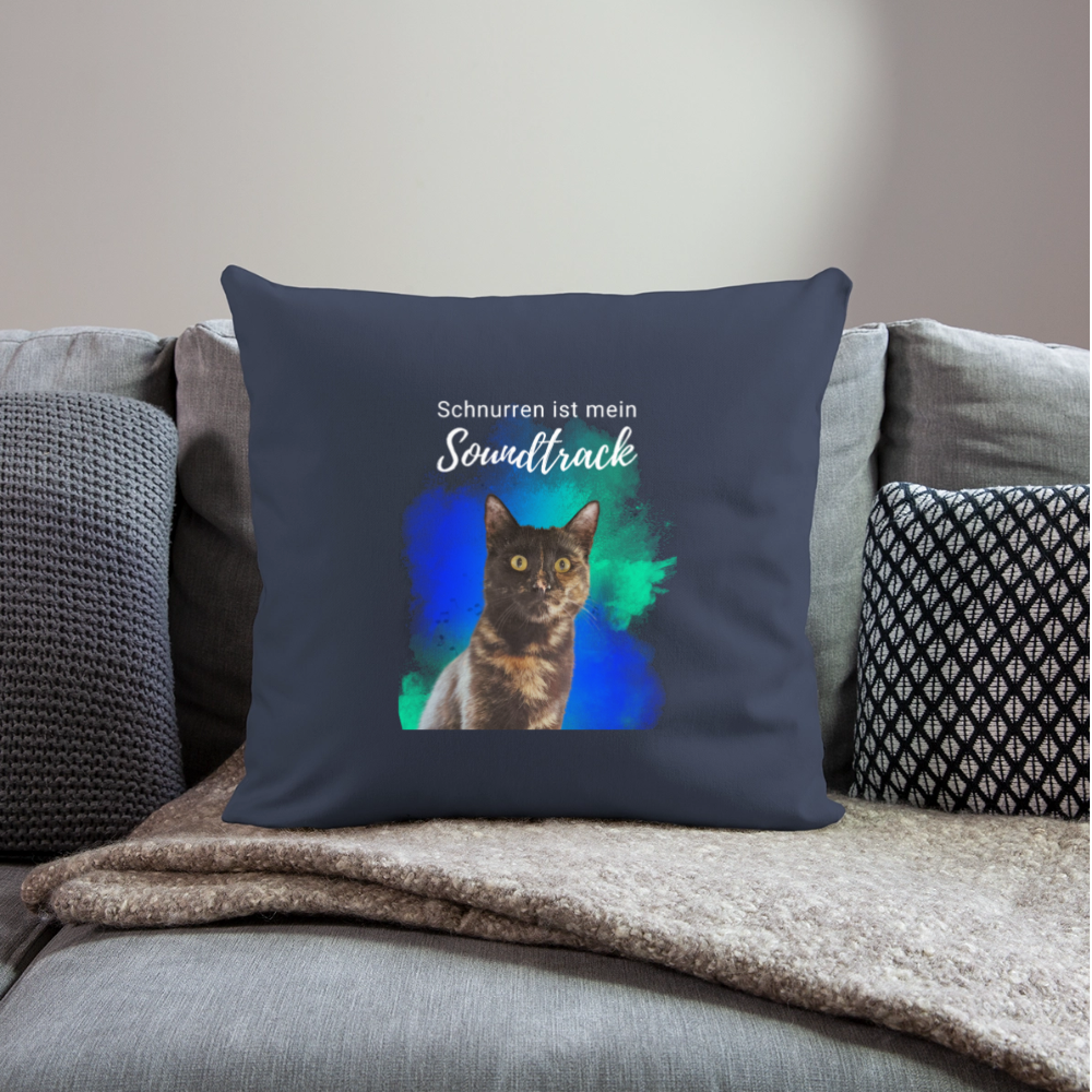 LiNBW. Kissenbezug 45 x 45 cm Schnurren ist mein Soundtrack - Navy