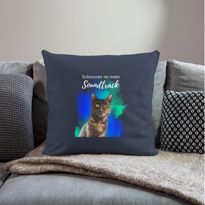 LiNBW. Kissenbezug 45 x 45 cm Schnurren ist mein Soundtrack - Navy