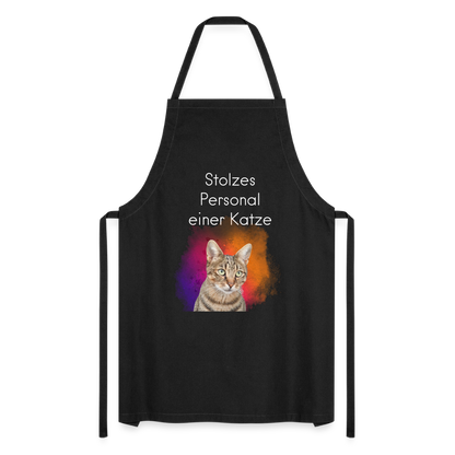 Kochschürze „Stolzes Personal einer Katze“ – Für wahre Katzenbedienstete - Schwarz
