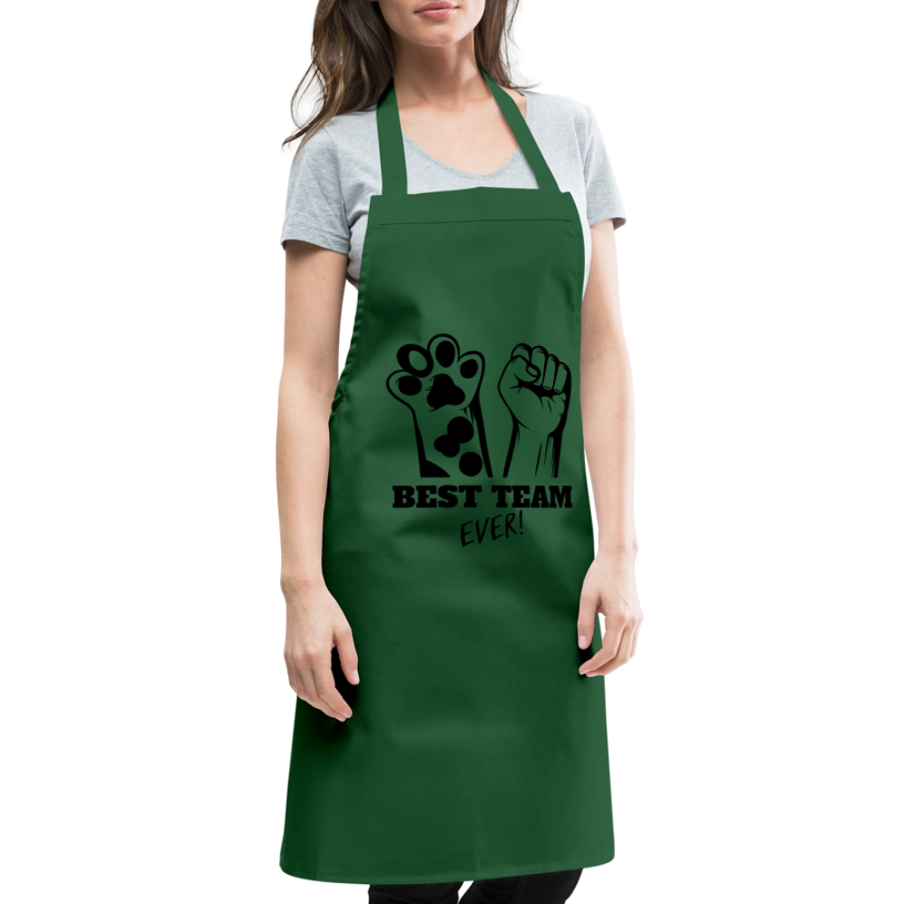 Kochschürze „Best Team Ever!“ – Mensch & Tier, unschlagbar vereint - Grün