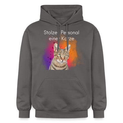 LiNBW. Männer & Frauen Hoodie Stolzes Personal einer Katze - Dunkelgrau