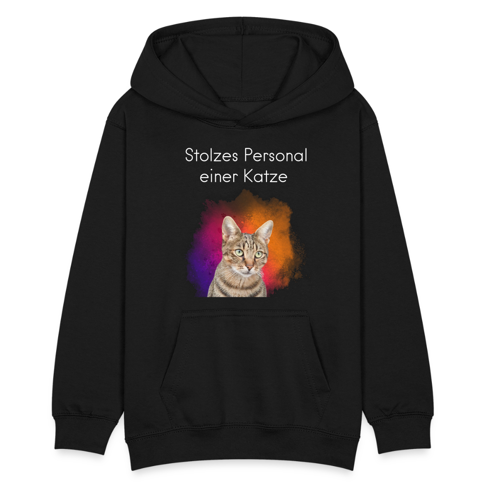 LiNBW. Teenager Hoodie Stolzes Personal einer Katze - Schwarz