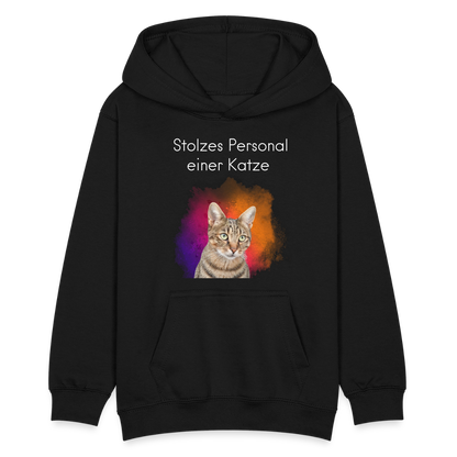 LiNBW. Teenager Hoodie Stolzes Personal einer Katze - Schwarz