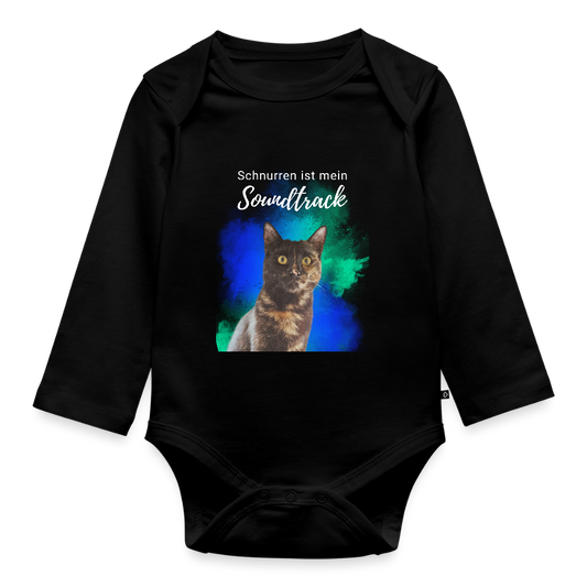 Baby-Body „Schnurren ist mein Soundtrack“ – Schwarze Edition für kleine Katzenfans - Schwarz