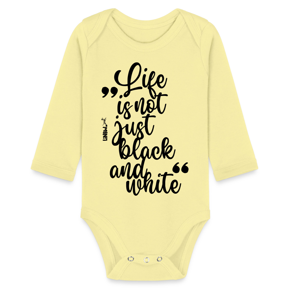 Baby-Body „Life is not just black and white“ – Statement mit Haltung - Hellgelb