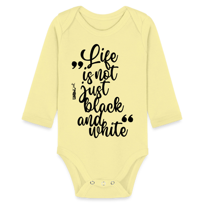 Baby-Body „Life is not just black and white“ – Statement mit Haltung - Hellgelb