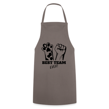 Kochschürze „Best Team Ever!“ – Mensch & Tier, unschlagbar vereint - Grau