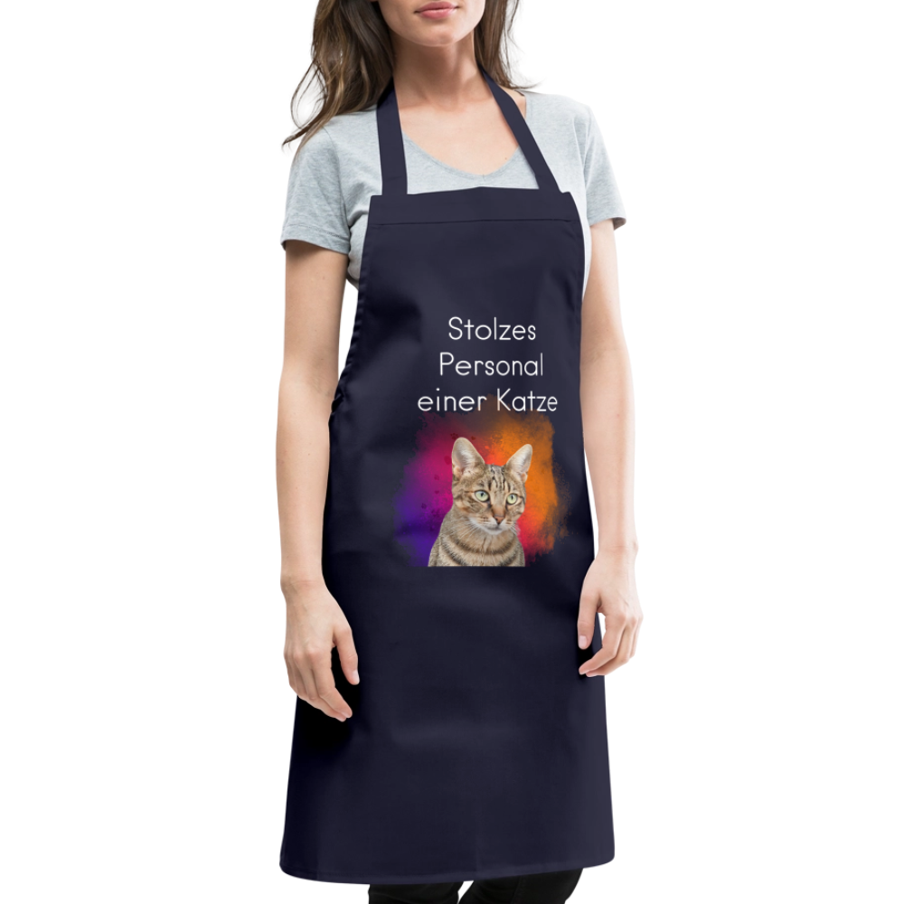 Kochschürze „Stolzes Personal einer Katze“ – Für wahre Katzenbedienstete - Navy