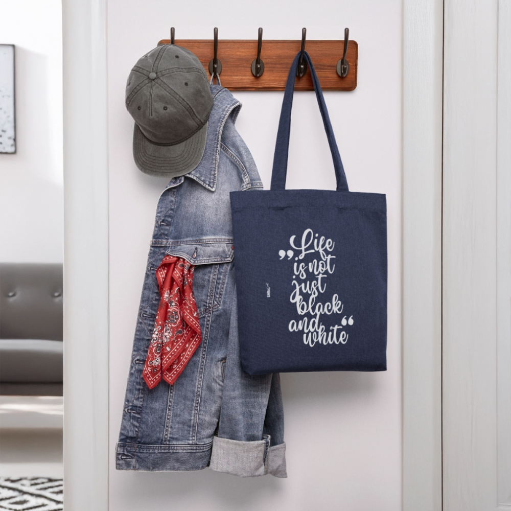 LiNBW. Stoffbeutel Life is not just black and white - melange Blue