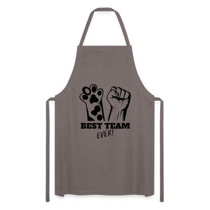 Kochschürze „Best Team Ever!“ – Mensch & Tier, unschlagbar vereint - Grau