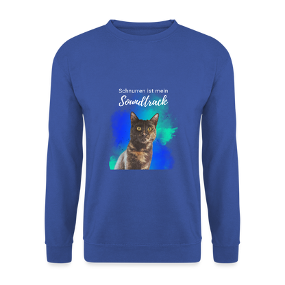 LiNBW. Männer Pullover Schnurren ist mein Soundtrack - Royalblau