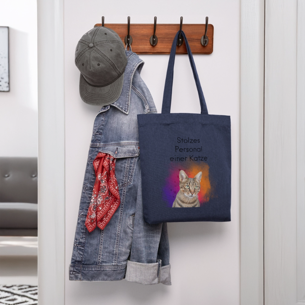 LiNBW. Stoffbeutel Stolzes Personal einer Katze - melange Blue