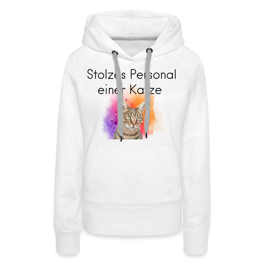 LiNBW.  Frauen Hoodie Stolzes Personal einer Katze - Weiß