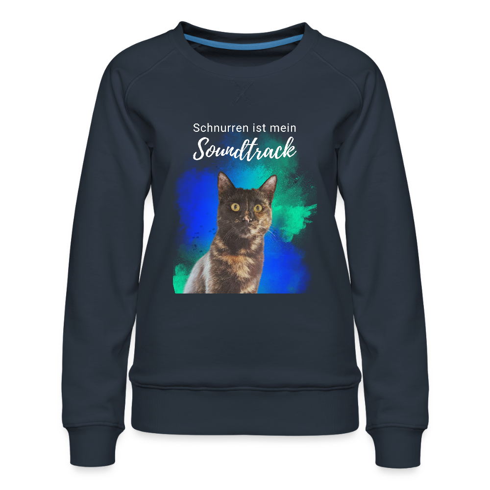 LiNBW. Frauen Pullover Schnurren ist mein Soundtrack - Navy
