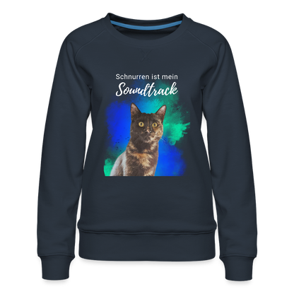 LiNBW. Frauen Pullover Schnurren ist mein Soundtrack - Navy