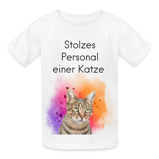 Kinder-T-Shirt – Stolzes Personal einer Katze | Für Mini-Katzenfans - Weiß