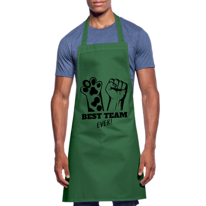 Kochschürze „Best Team Ever!“ – Mensch & Tier, unschlagbar vereint - Grün
