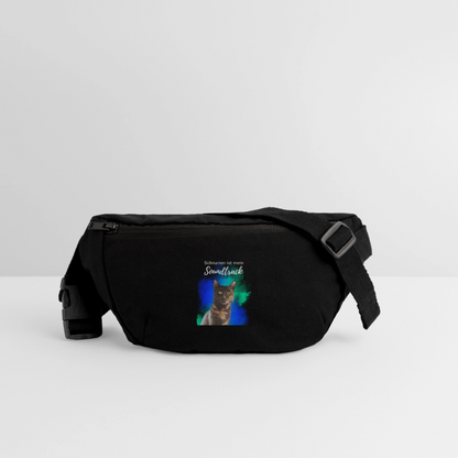 LiNBW. Recycelte Gürteltasche Schnurren ist mein Soundtrack - Schwarz