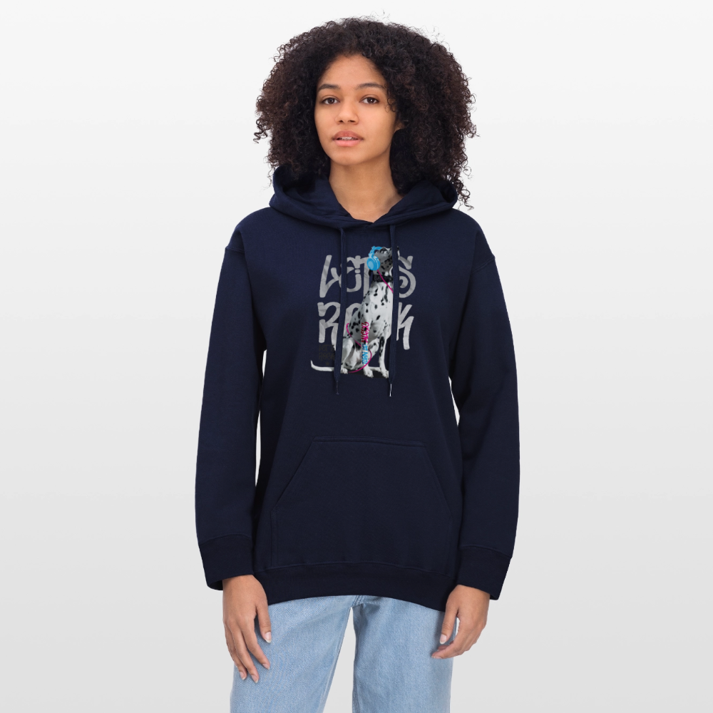 LiNBW. Männer & Frauen Hoodie Dalmatiner Let's Rock - Navy