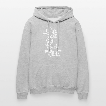 LiNBW. Männer & Frauen Hoodie Life is not just black and white - Hellgrau meliert