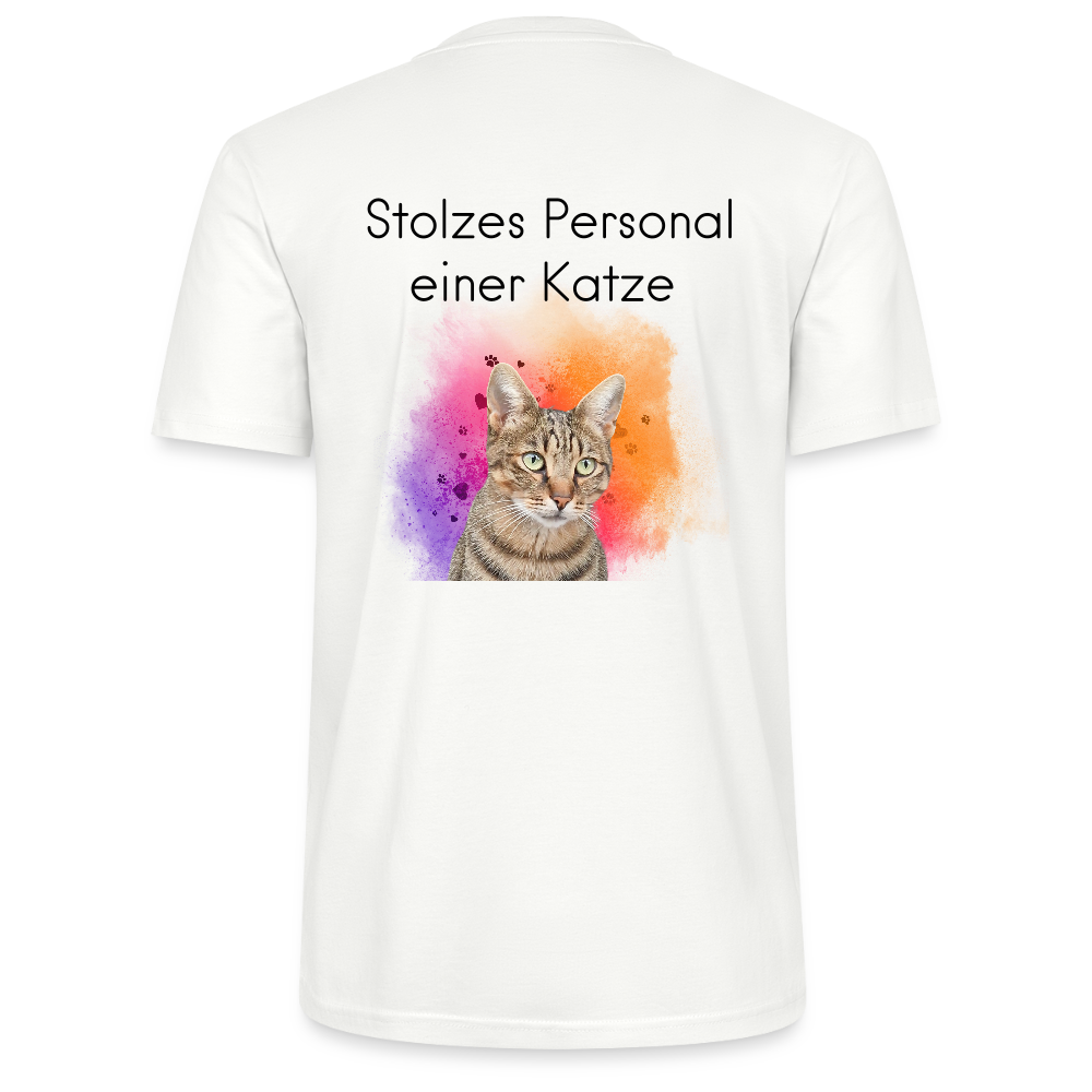 LiNBW. Männer T-Shirt Stolzes Personal einer Katze - Weiß