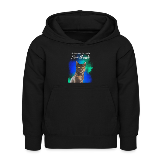 LiNBW. Kinder Hoodie Schnurren ist mein Soundtrack - Schwarz