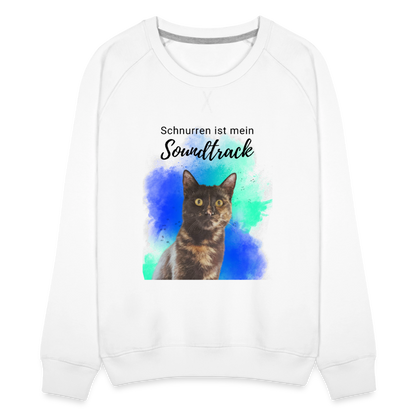 LiNBW. Frauen Pullover Schnurren ist mein Soundtrack - Weiß
