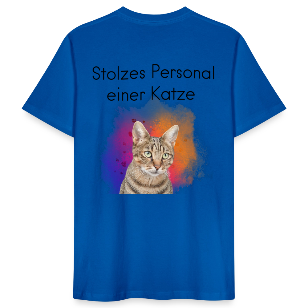 LiNBW. Männer T-Shirt Stolzes Personal einer Katze - Pfauenblau