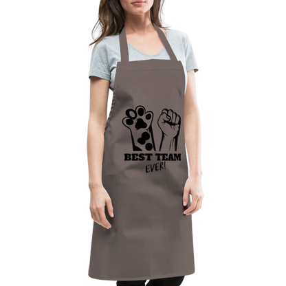 Kochschürze „Best Team Ever!“ – Mensch & Tier, unschlagbar vereint - Grau