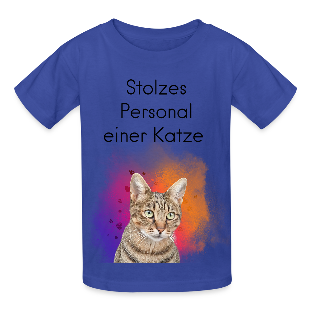 Kinder-T-Shirt – Stolzes Personal einer Katze | Für Mini-Katzenfans - Royalblau