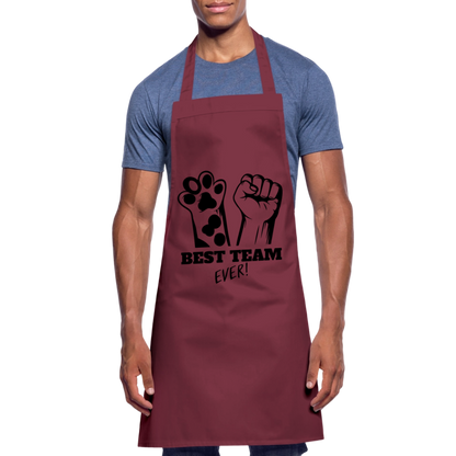 Kochschürze „Best Team Ever!“ – Mensch & Tier, unschlagbar vereint - Bordeaux