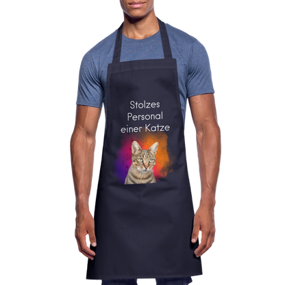 Kochschürze „Stolzes Personal einer Katze“ – Für wahre Katzenbedienstete - Navy