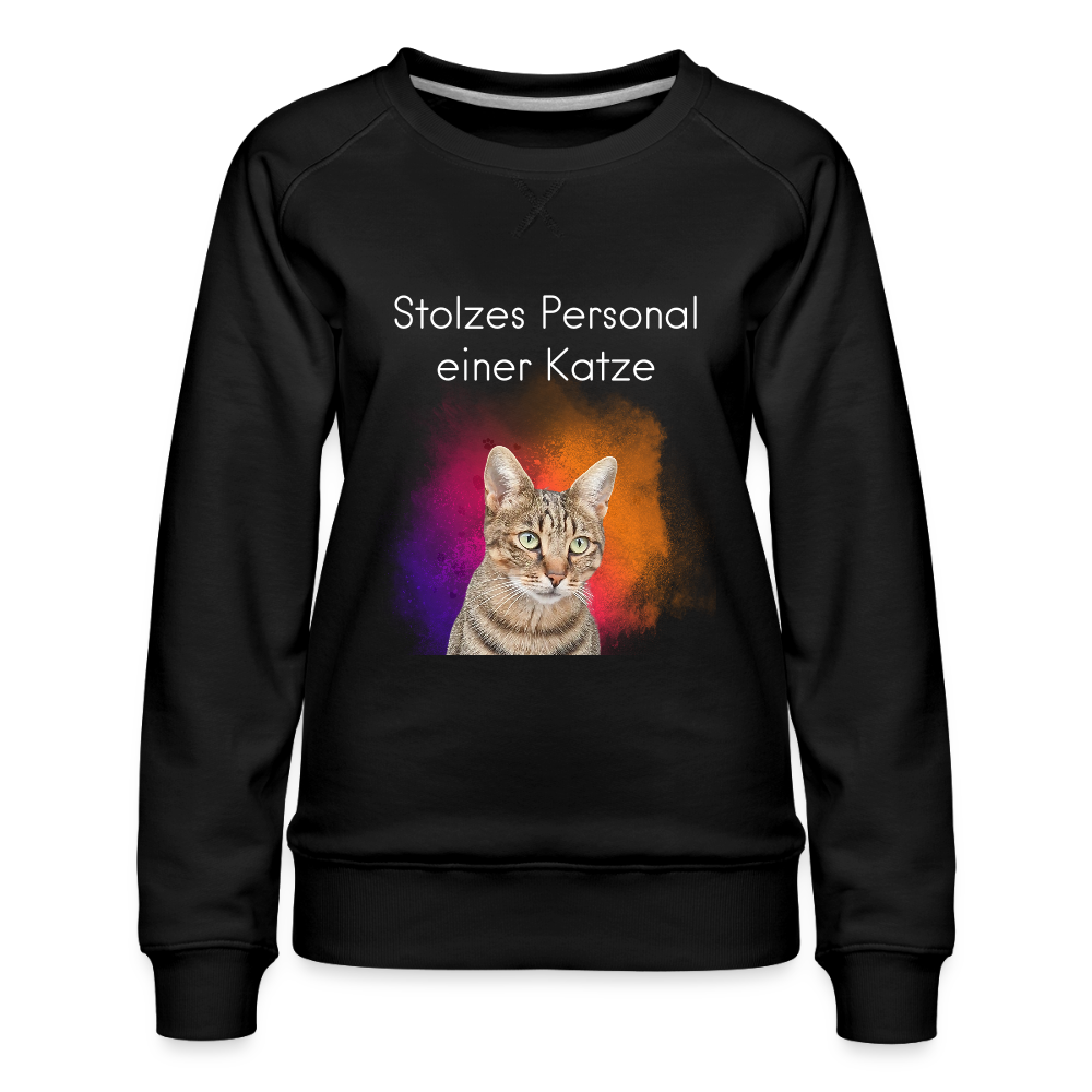 LiNBW. Frauen Pullover Stolzes Personal einer Katze - Schwarz