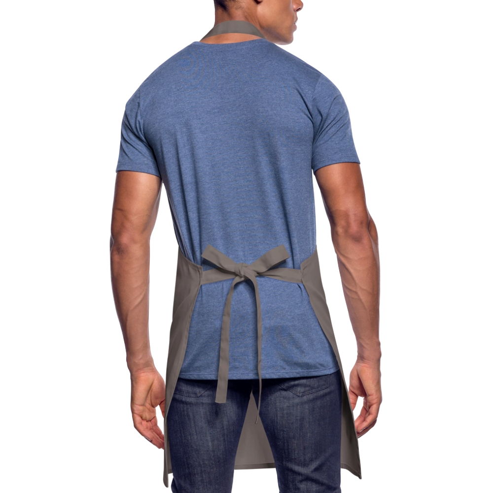 Kochschürze mit Spruch „Life is not just black and white“ – Statement für Küche & Grill - Grau