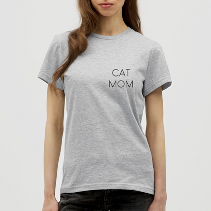 LiNBW. Frauen T-Shirt Stolzes Personal einer Katze - Grau meliert