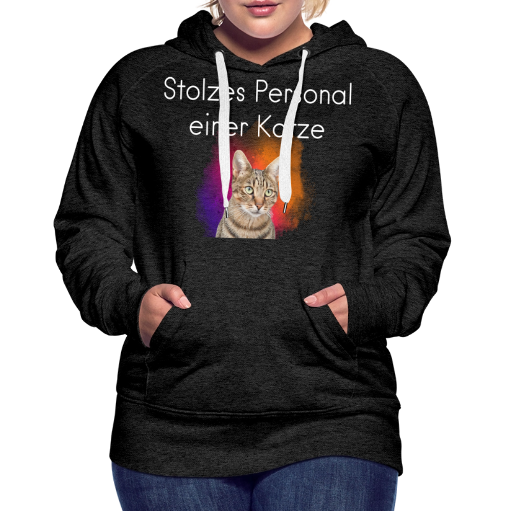 LiNBW.  Frauen Hoodie Stolzes Personal einer Katze - Anthrazit