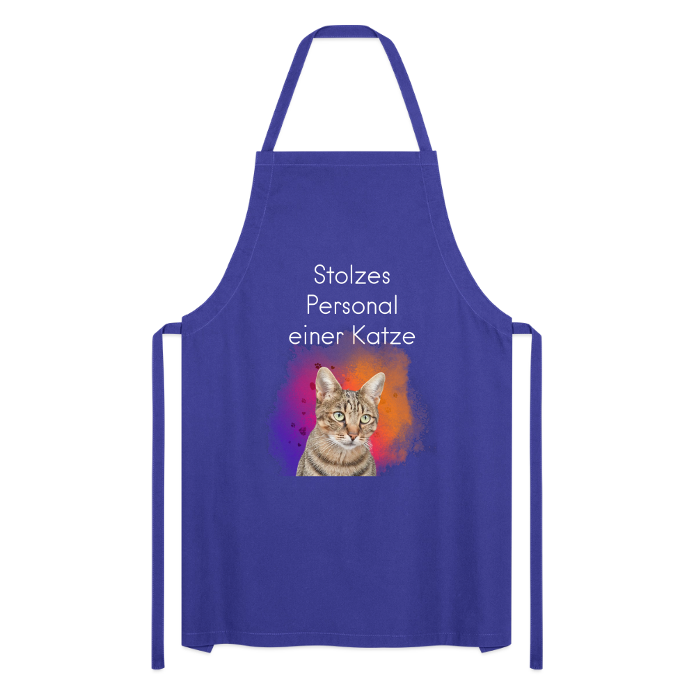 Kochschürze „Stolzes Personal einer Katze“ – Für wahre Katzenbedienstete - Royalblau