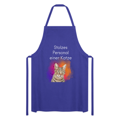 Kochschürze „Stolzes Personal einer Katze“ – Für wahre Katzenbedienstete - Royalblau