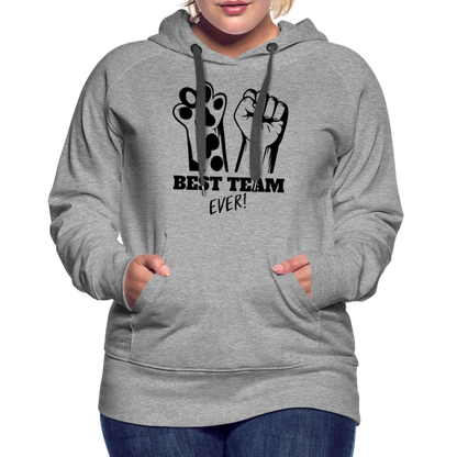 LiNBW.  Frauen Hoodie Best Team Ever - Grau meliert