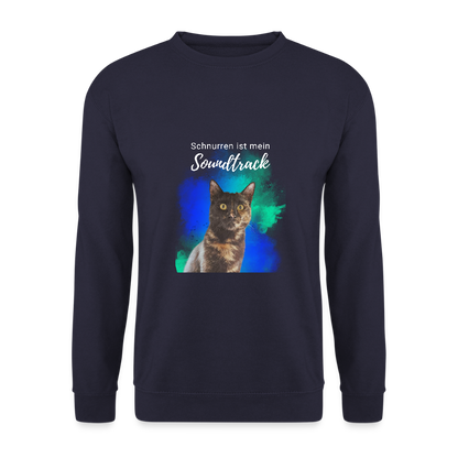 LiNBW. Männer Pullover Schnurren ist mein Soundtrack - Navy