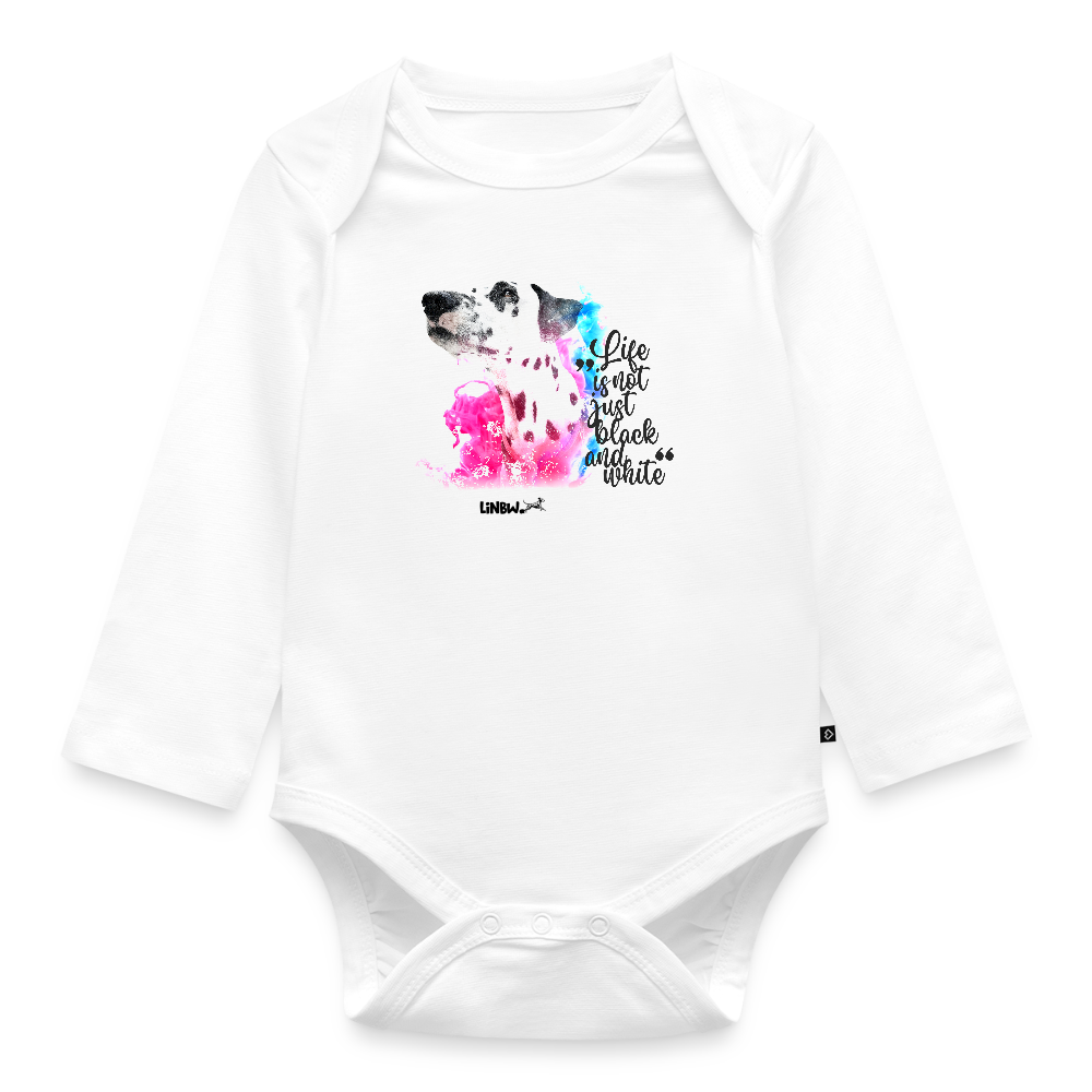 Baby-Body „Bunter Blick – Life is not just black and white“ - Weiß