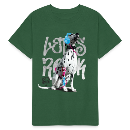 Kinder-T-Shirt – Let's Rock mit Dalmatiner | Musikfans aufgepasst! - Flaschengrün