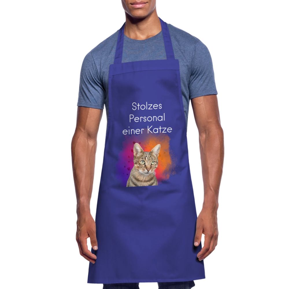 Kochschürze „Stolzes Personal einer Katze“ – Für wahre Katzenbedienstete - Royalblau