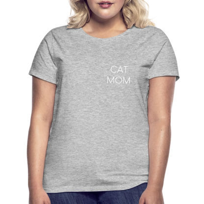 LiNBW. Frauen T-Shirt Stolzes Personal einer Katze - Grau meliert