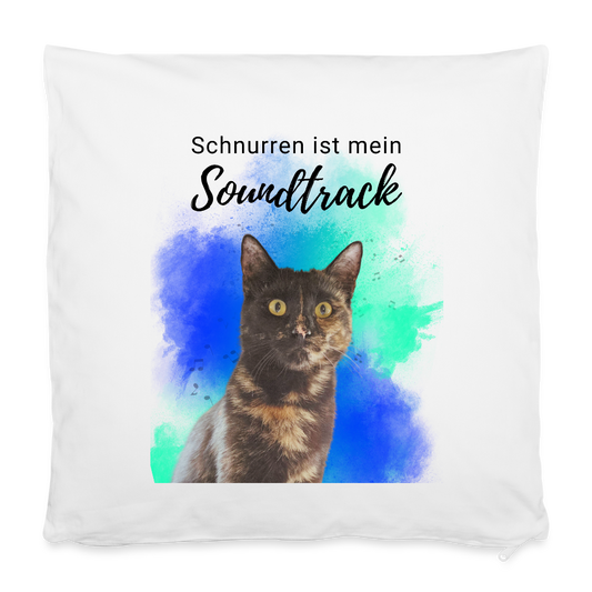 LiNBW. Kissenbezug 40 x 40 cm Schnurren ist mein Soundtrack - Weiß