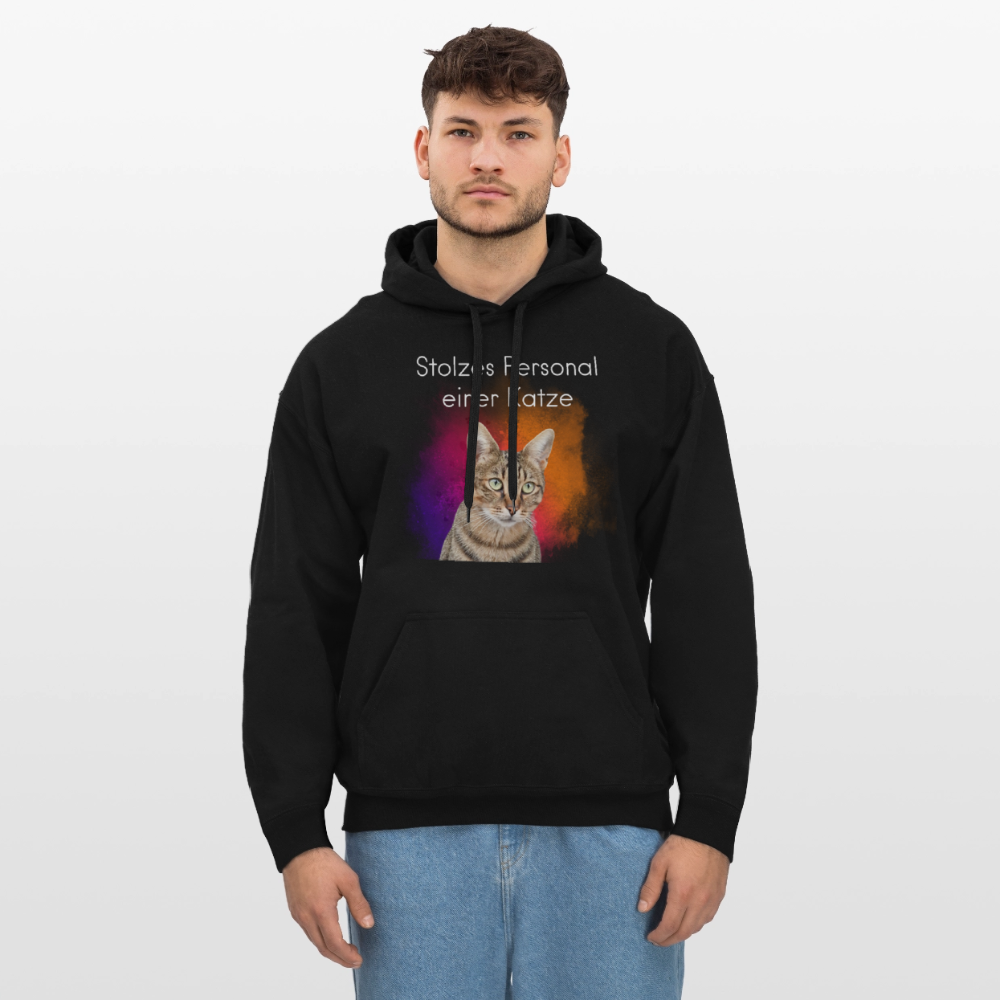 LiNBW. Männer & Frauen Hoodie Stolzes Personal einer Katze - Schwarz