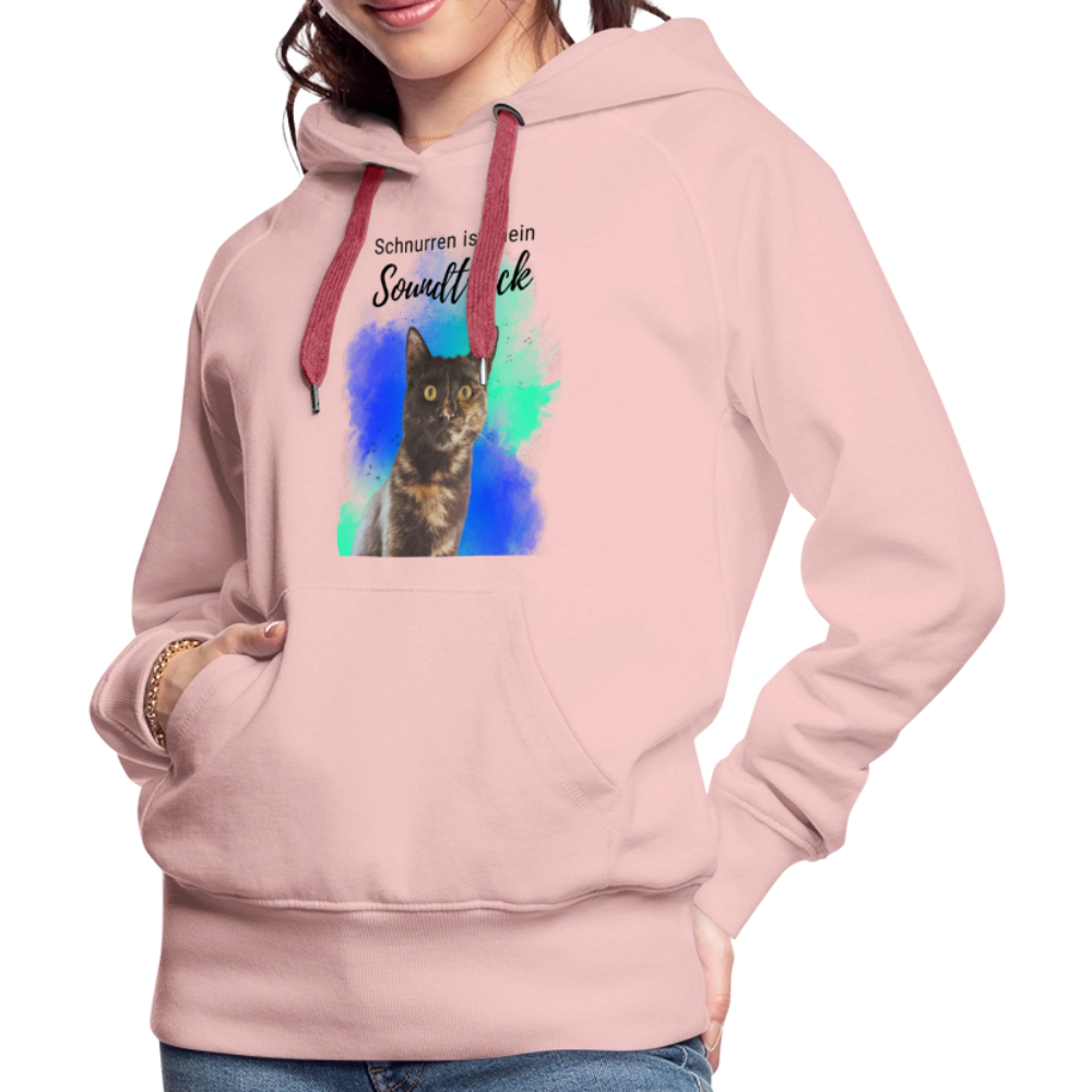 LiNBW.  Frauen Hoodie Schnurren ist mein Soundtrack - Kristallrosa