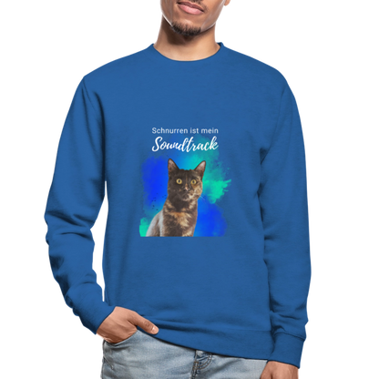 LiNBW. Männer Pullover Schnurren ist mein Soundtrack - Royalblau