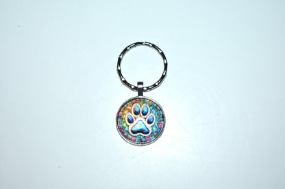 keychain paw print colorful